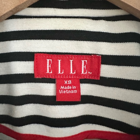 Elle black and white wide striped single button peplum hem blazer sz: XS - Picture 4 of 6